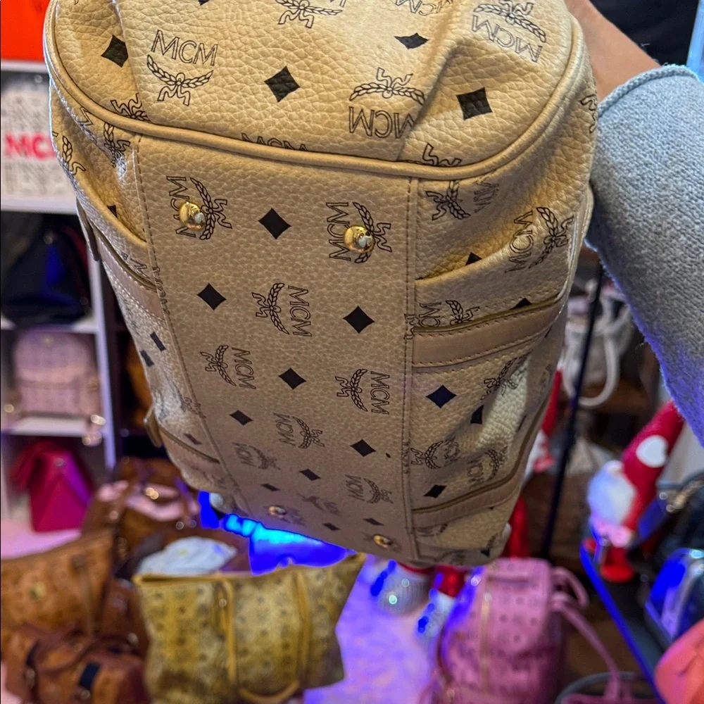 MCM Tan Monogram Satchel - Picture 4 of 9